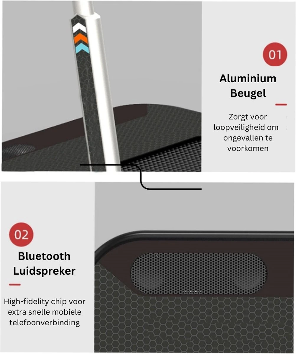 Merkloos Wandelband- Loopband Inklapbaar Met App- Walking Pad Extra Compact- Loopband Bureau-Zwart - Image 2