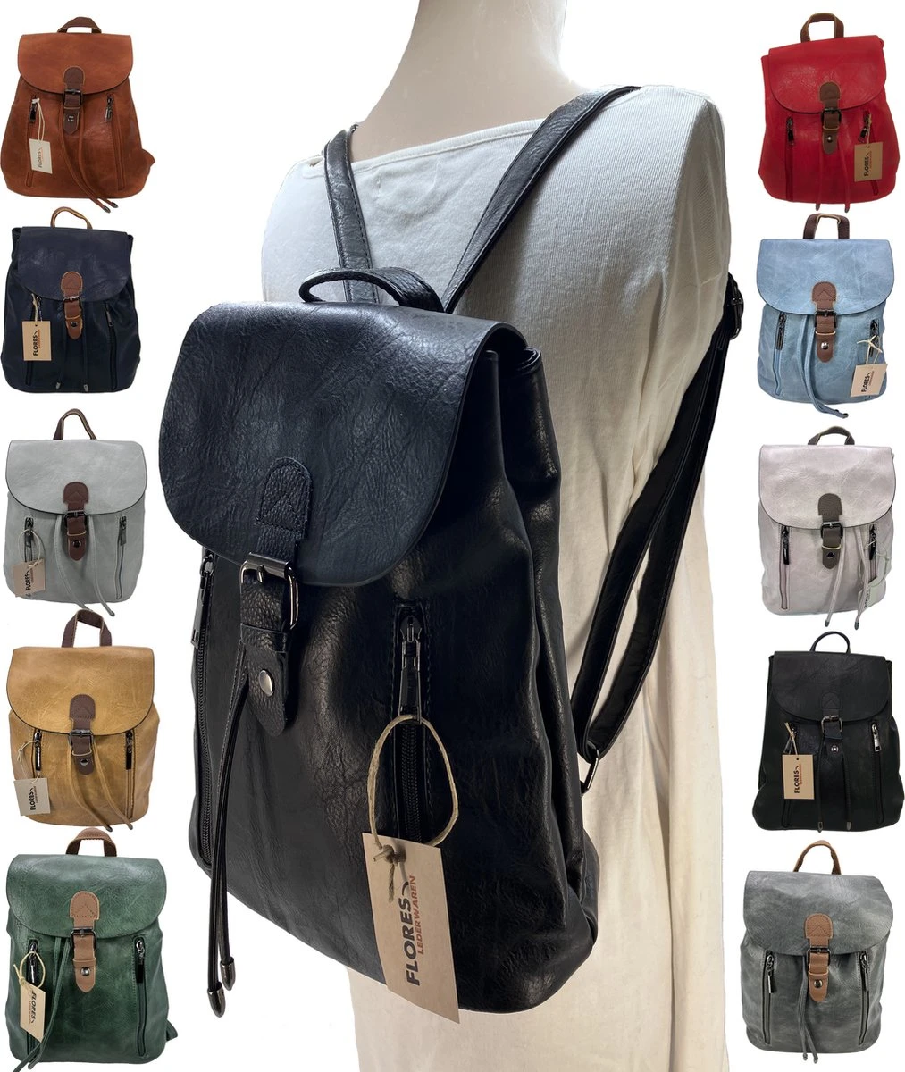 Soepele Softblue Leer Met PU-leer Rugzak - Image 5