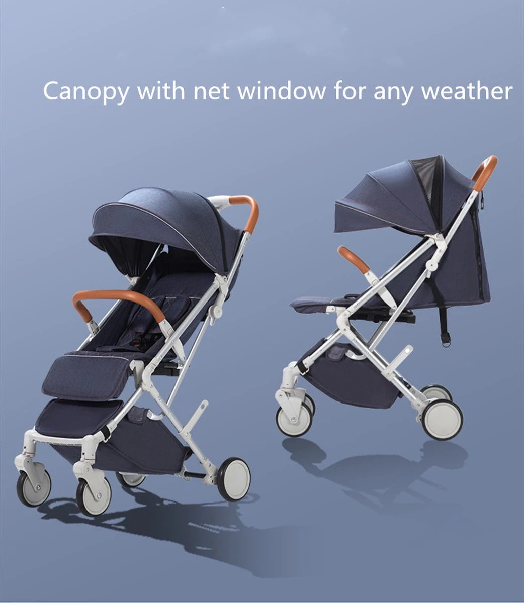 WOOSH New Buggy - Zwart - One Hand Folding - 3 Slaapstanden - Wandelwagen Tot 25 Kg - Regenhoes - Bekerhouder - Muggennet - Image 8