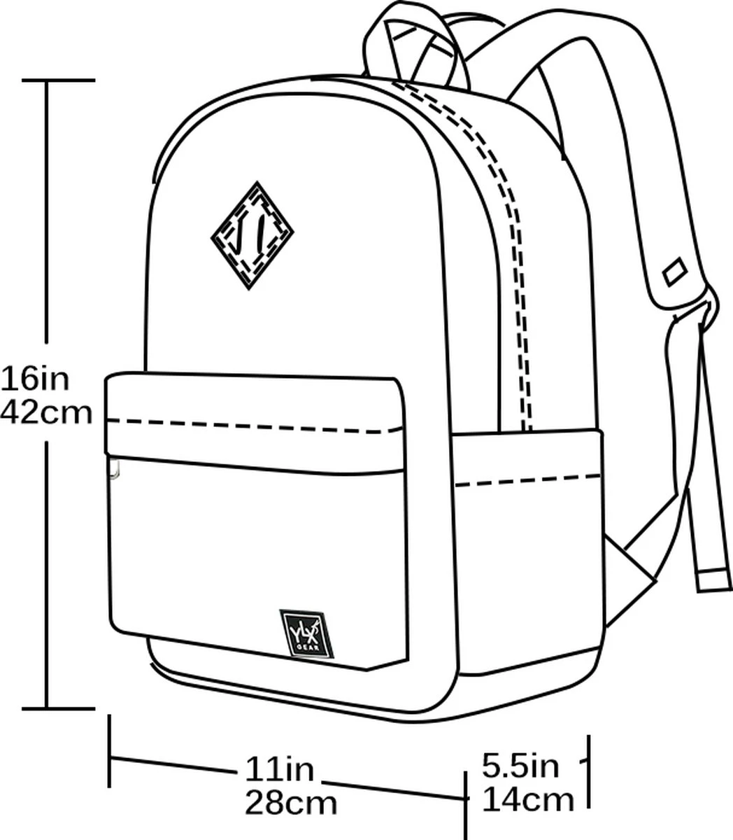 YLX Finch Rugzak. Zwart. Recyceld Rpet Materiaal. Gerecyclede Plastic Flessen - Eco Friendly. Volwassenen - Tieners - Middelbare Scholieren - Jongens - Meisjes. 14" Laptop Sleeve. Backpack - Schooltas - Rugzak - Image 7