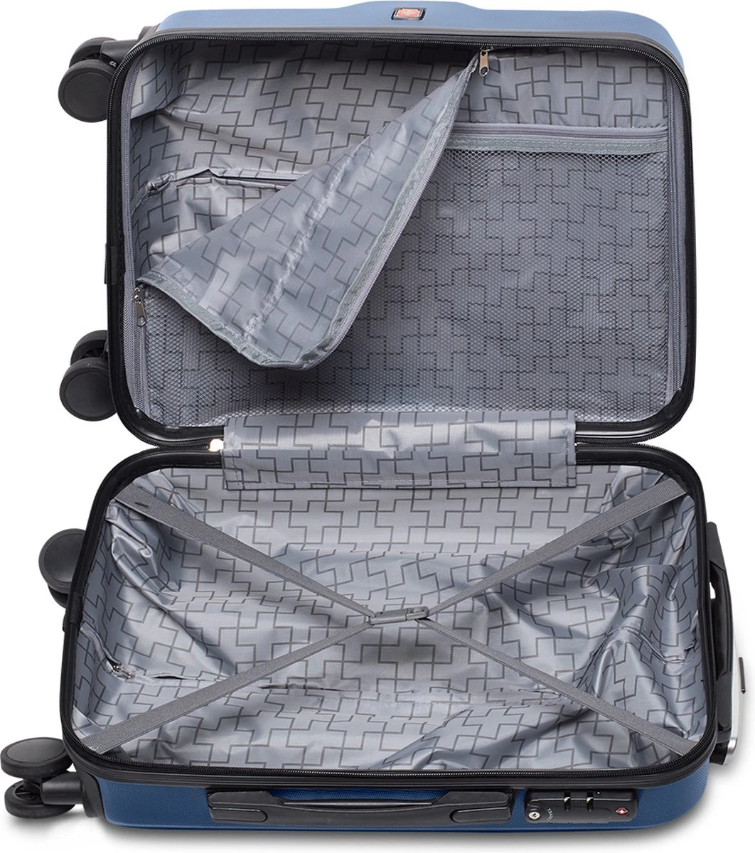 Swiss - Lausanne - Handbagage Koffer - 4 Wielen - TSA-Cijferslot - Blauw - Image 2