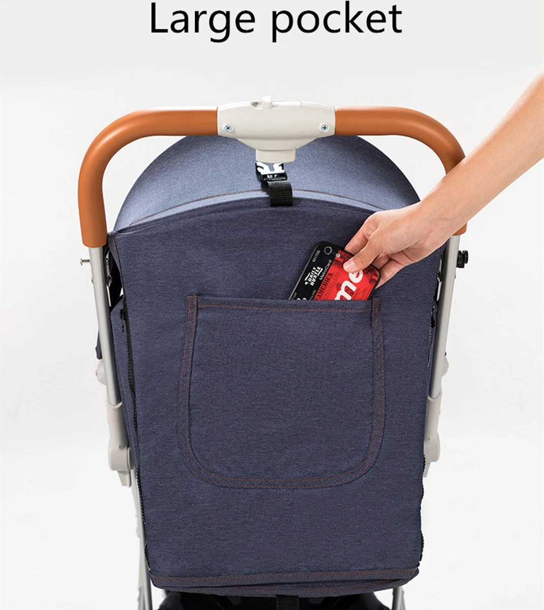 WOOSH New Buggy - Zwart - One Hand Folding - 3 Slaapstanden - Wandelwagen Tot 25 Kg - Regenhoes - Bekerhouder - Muggennet - Image 6