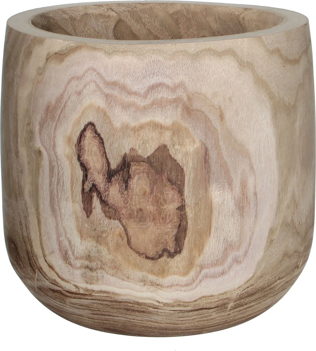 Mica Decorations Pia Bloempot - H31 X Ø31 Cm - Paulownia Hout - Lichtbruin - Image 6