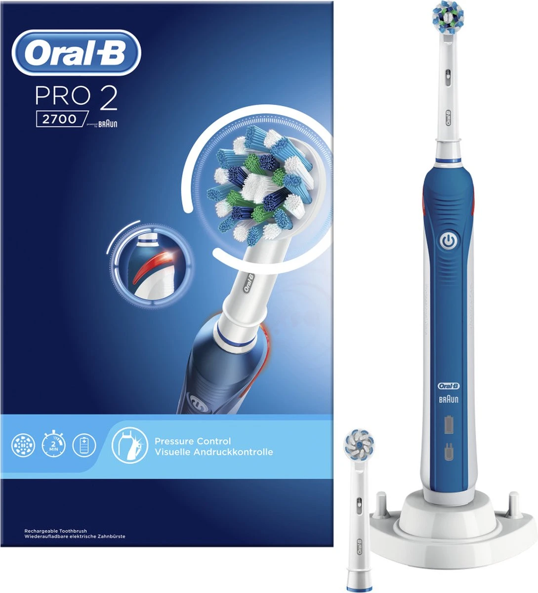 Oral B Oral-B Pro 2 2700 CrossAction - Elektrische Tandenborstel - Blauw, Wit - Image 11