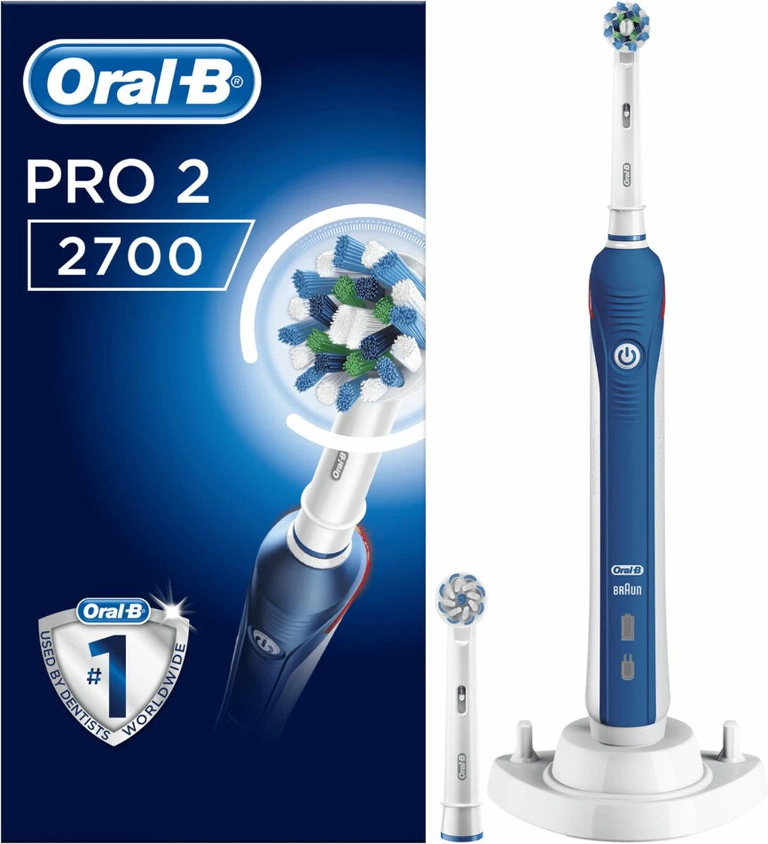 Oral B Oral-B Pro 2 2700 CrossAction - Elektrische Tandenborstel - Blauw, Wit