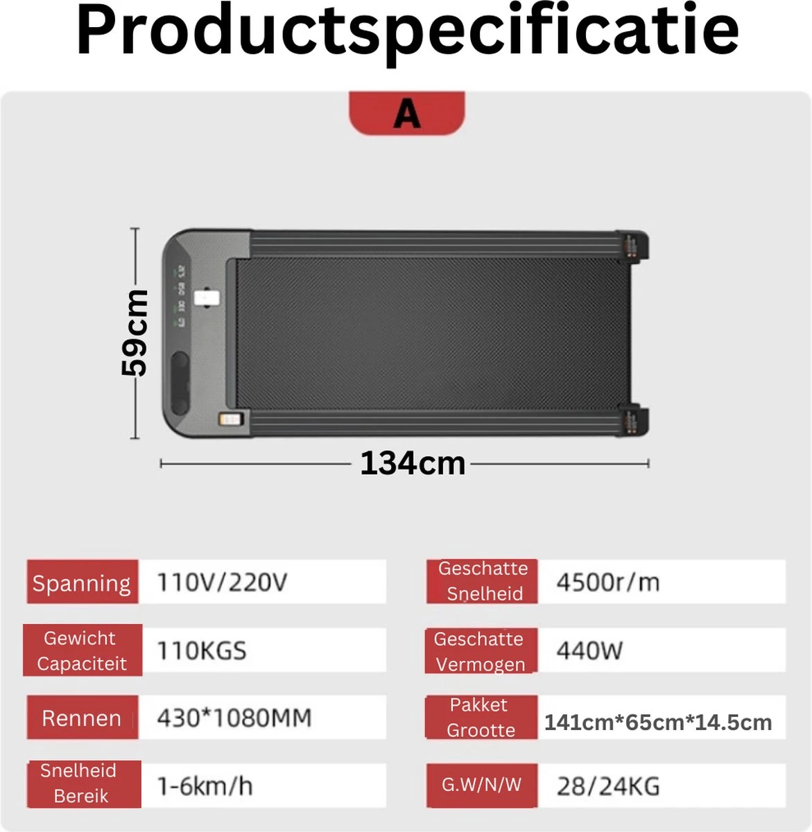 Merkloos Wandelband- Loopband Inklapbaar Met App- Walking Pad Extra Compact- Loopband Bureau-Zwart - Image 6