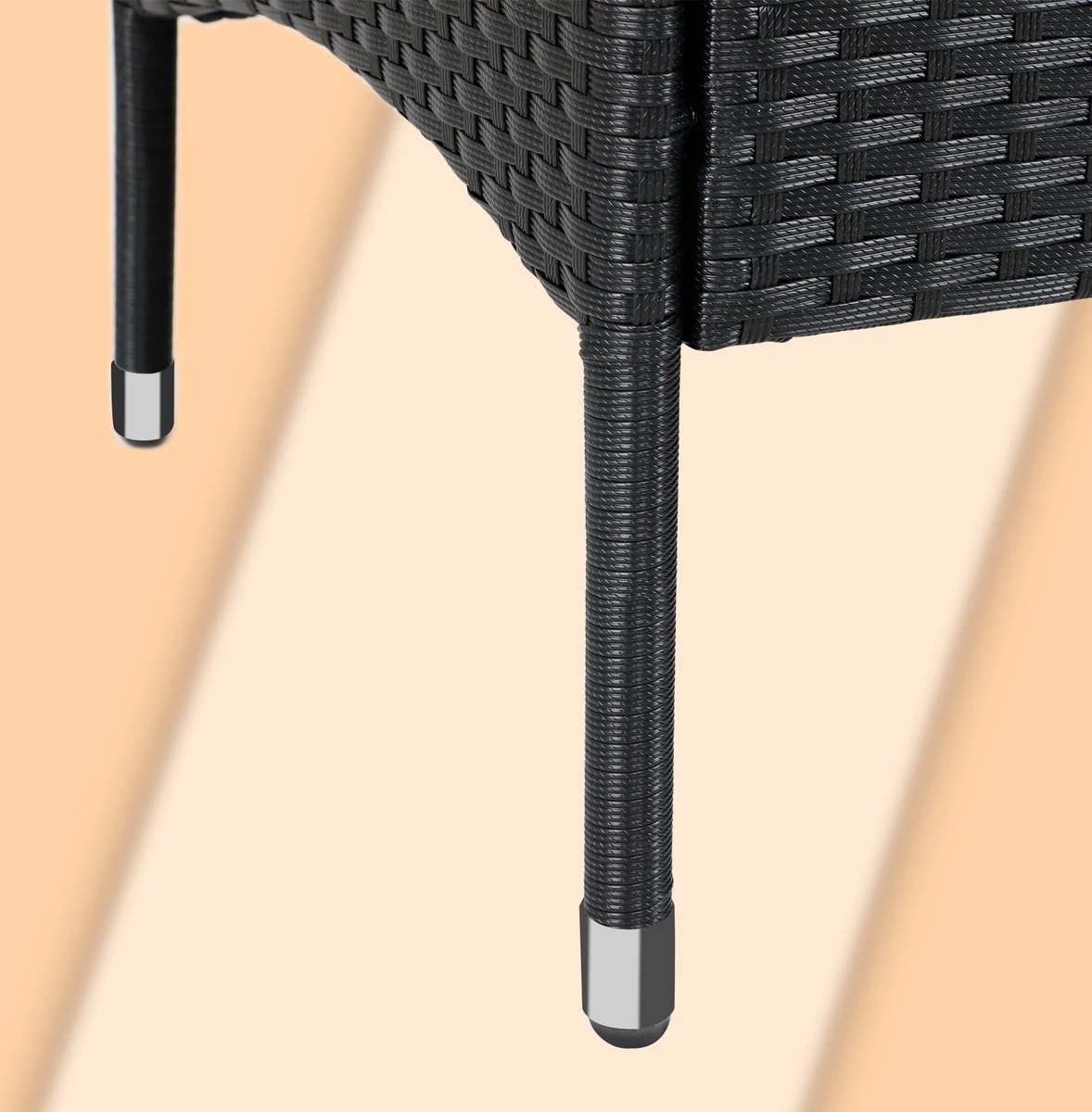 Casaria Polyrattan Tuinbank - Incl. Kussen - 143x55x88 Cm Zwart - Image 2