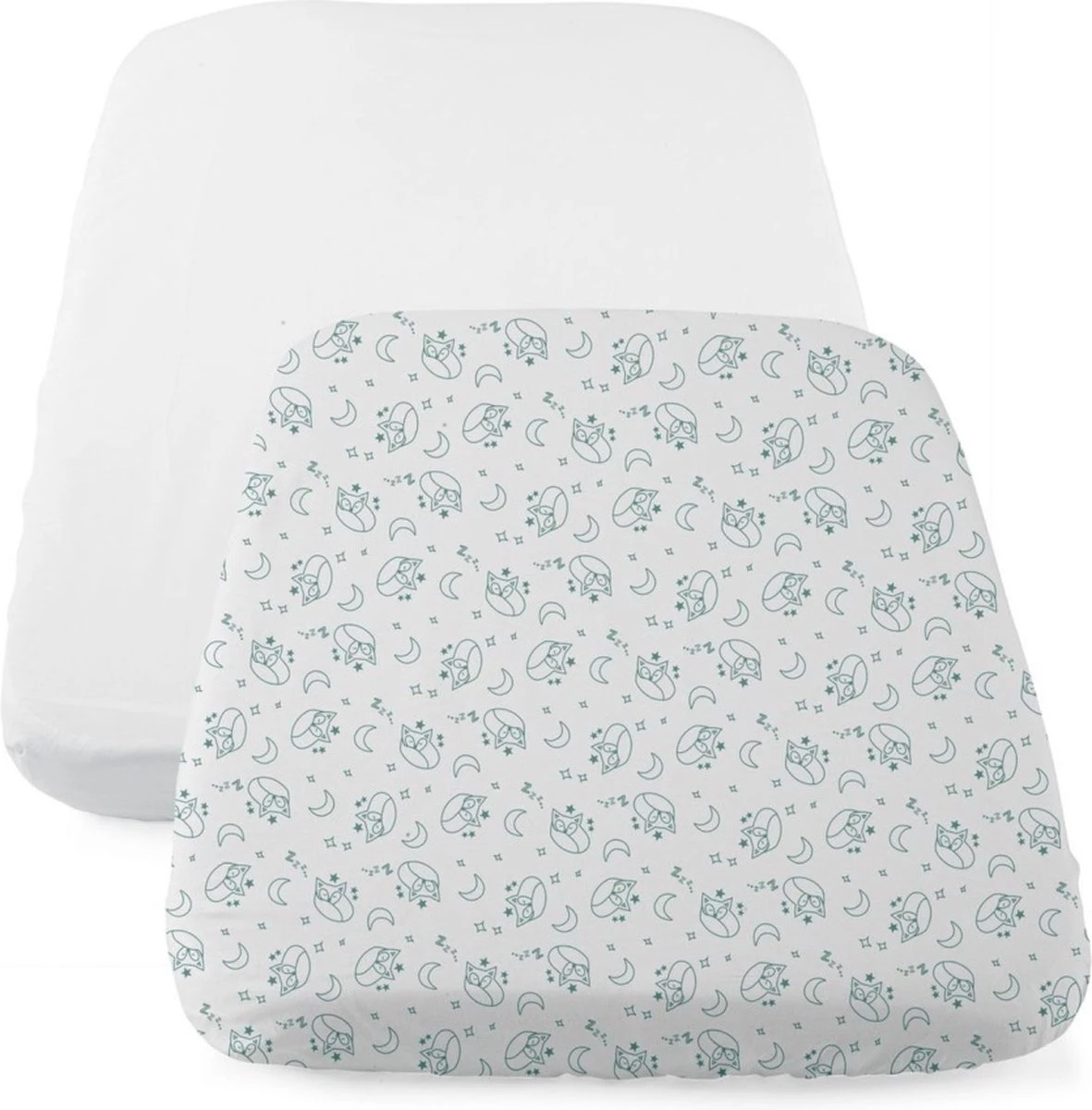 Chicco - Set Van 2 Hoeslakens Blauw Vossenpatroon - Voor Next2Me Wieg