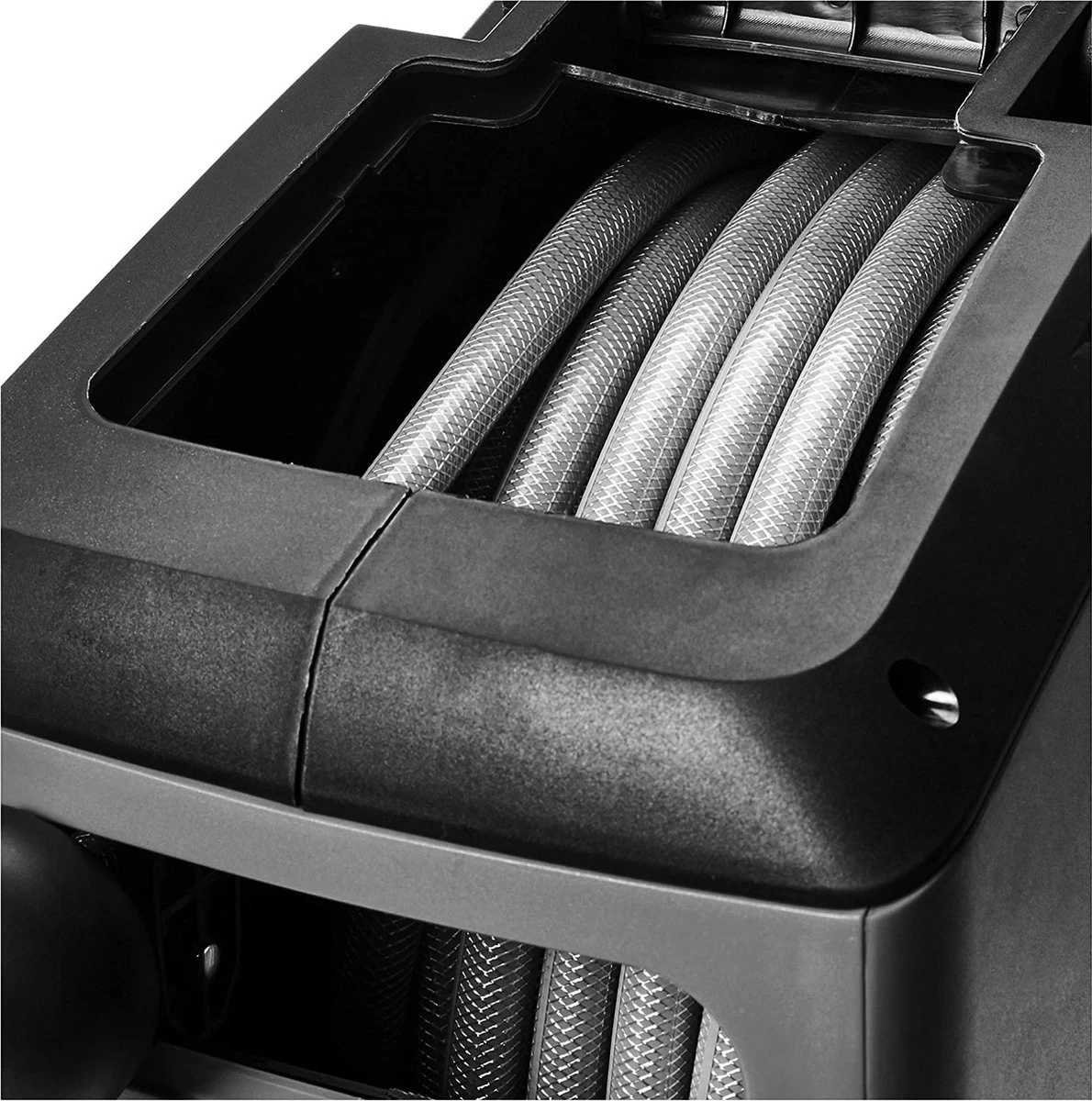 CoolHome Wandslangenbox 15 Meter + 1,5 Meter - Tuinslang Met Haspel- Slangenhouder 180° Draaibaar - Tuinslanghaspel Zwart - Grijs - Image 7