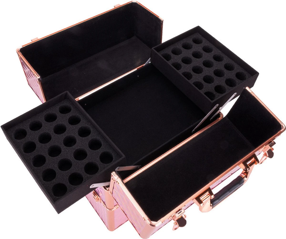 Koffer Groot Holo/Golden Rose XXL Met Opbergvakken - Image 6