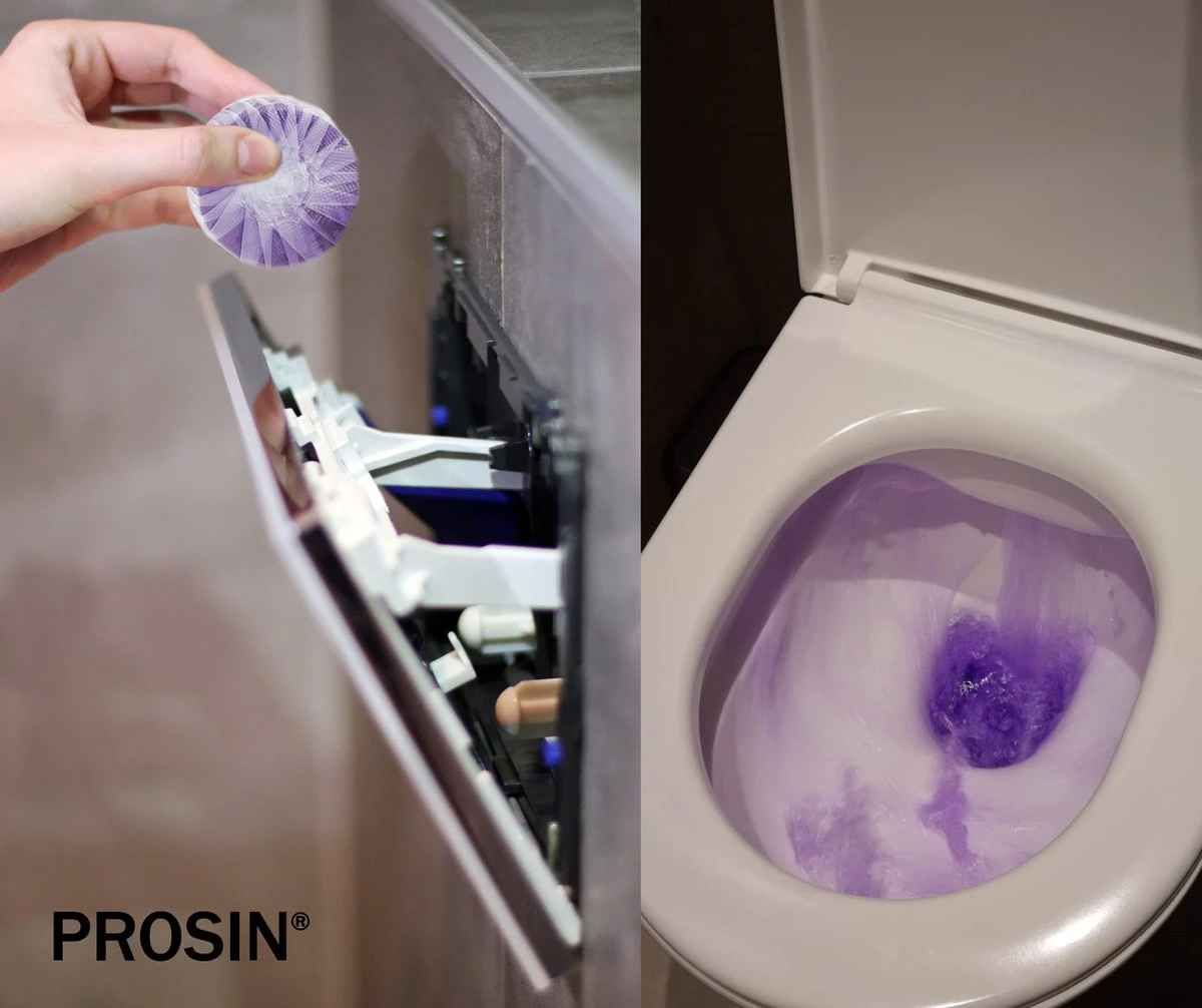 PROSIN® Toiletblokjes Inbouwreservoir - WC Discs - Lavendel - WC Blokjes - Toiletblokjes - Toiletblokken - Toiletblokjes Geberit - Stortbakblokjes Toilet - WC Blokjes Voordeelverpakking - WC Blokjes Inbouwreservoir - Toiletblok - Paars Water - Image 3