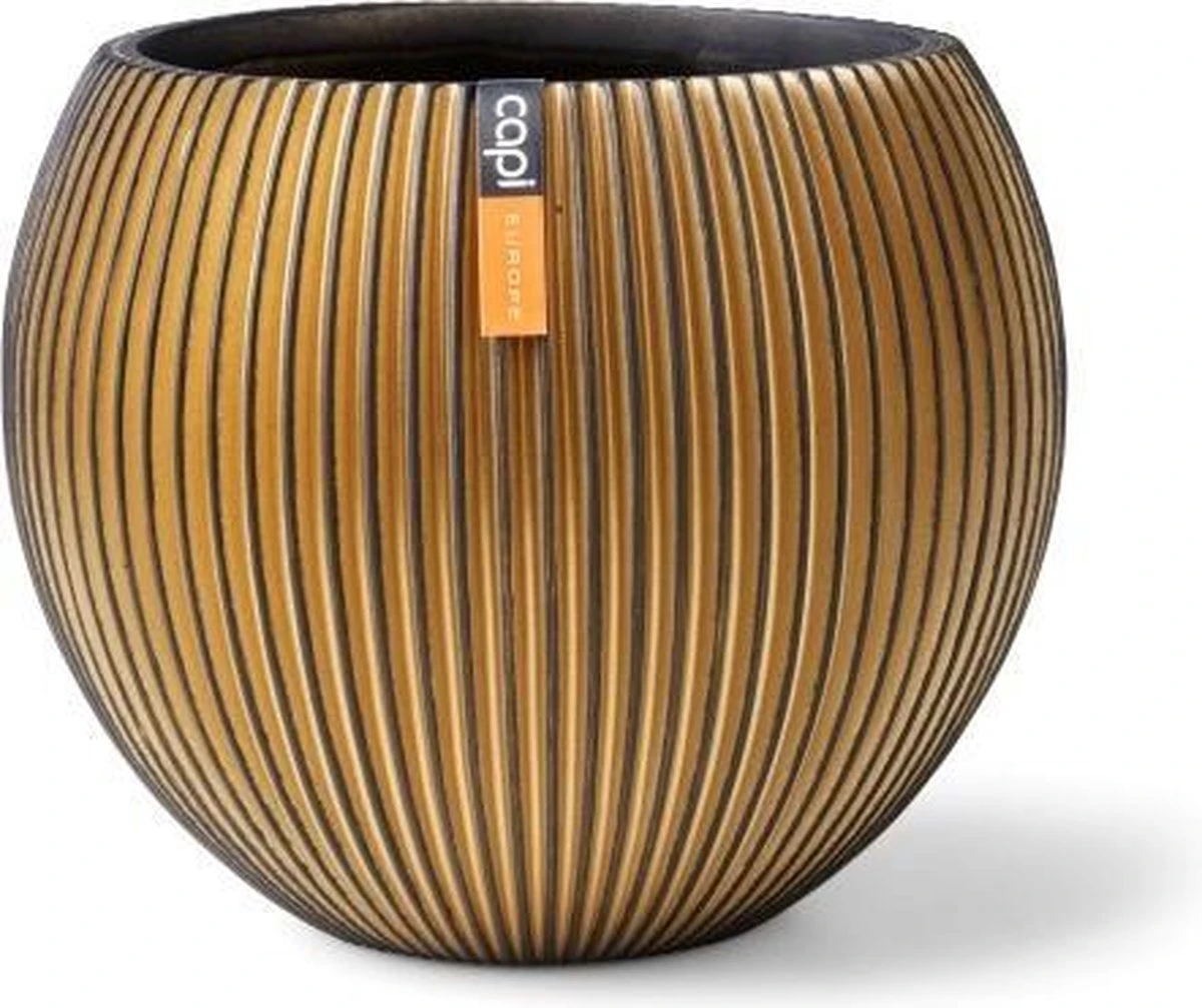 Capi Europe - Vaas Bol Groove XL - 39x33 - Goud - Bloempot Voor Binnen - Opening ⌀24 - GVGB270 - Image 5