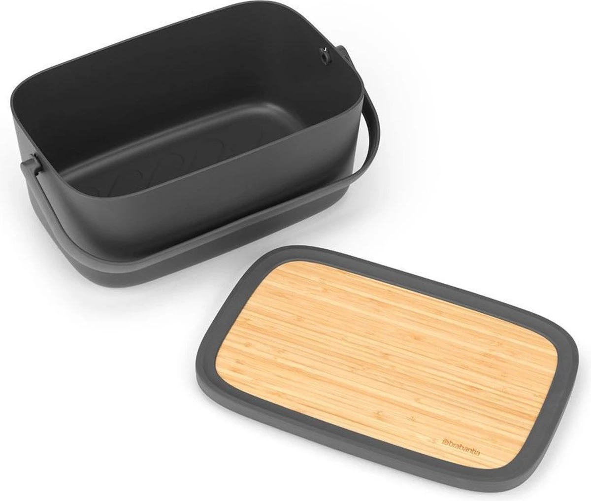 Brabantia Nic Broodtrommel - Met Bamboe Deksel - Dark Grey - Image 6
