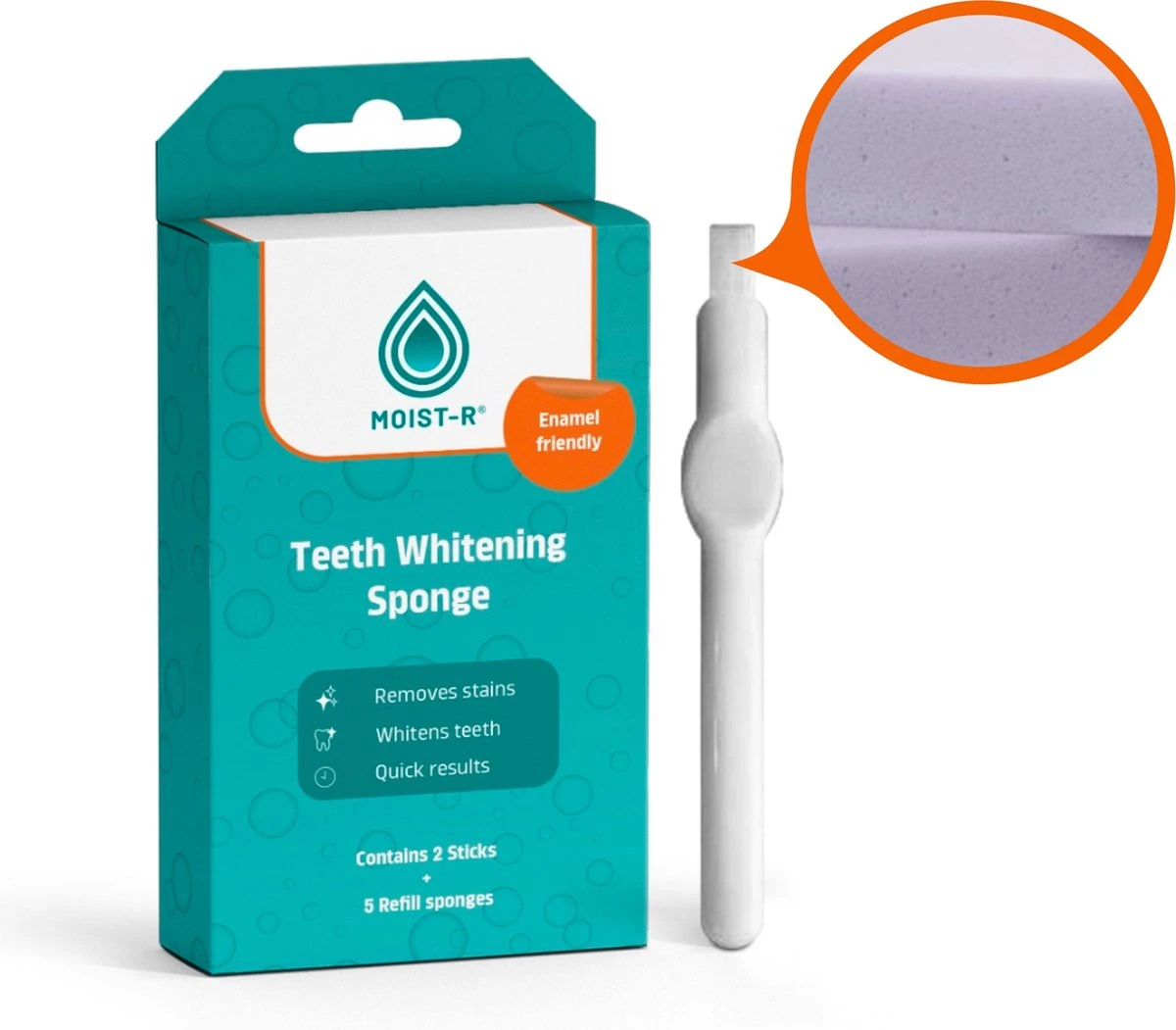 Moist-R Teeth Whitening Stick (2X) En 5 Refills - Thuis Tanden Bleken - Witte Tanden - Image 2