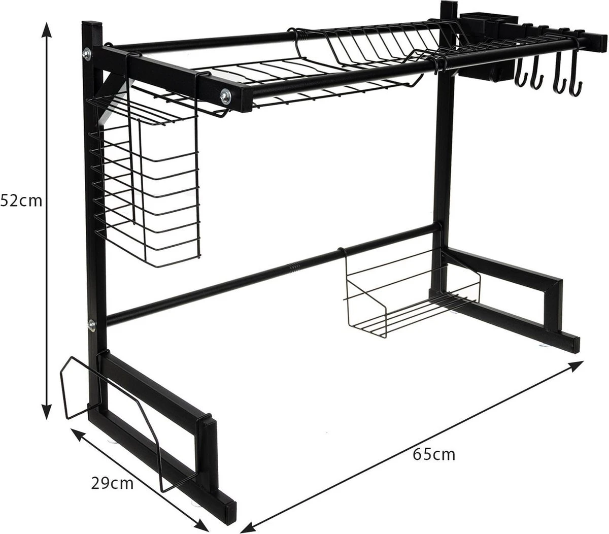 Afdruiprek Droger Zwart Voor Bestek Boven De Gootsteen 65 Cm X 29 Cm X 52 Cm - Image 6