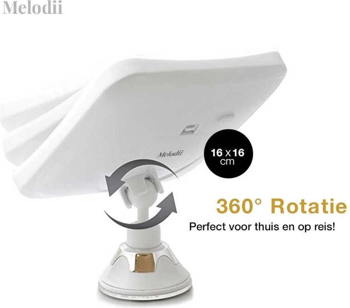 Melodii ML10X - Make Up Spiegel Met LED Verlichting - Scheerspiegel - 10x Vergroting - Met Tru-Daylight Verlichting - Voor Hem En Voor Haar - Image 10