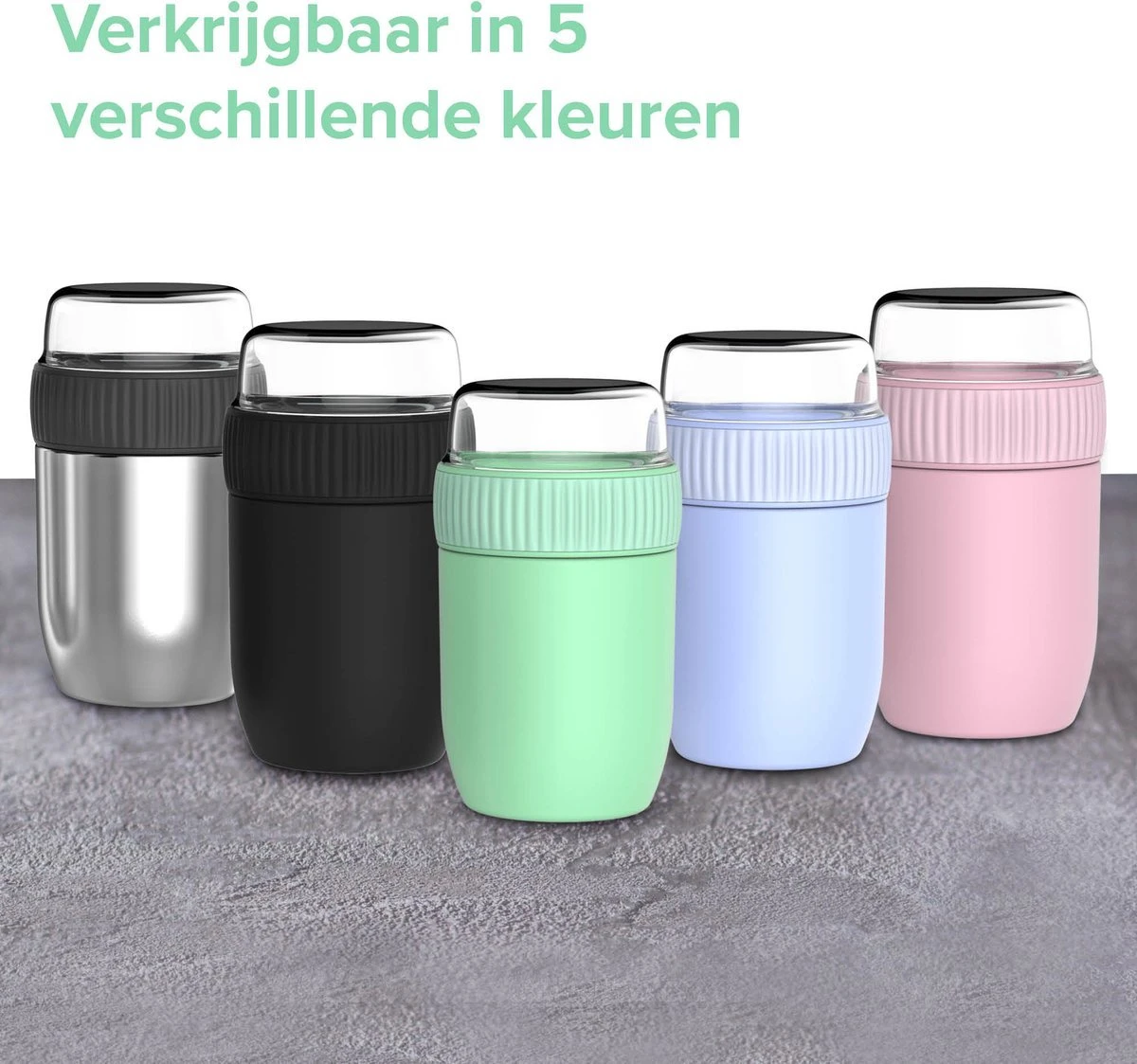 Coninx Thermos Lunchbox - Muesli Beker To Go - Isoleer Lunchpot - Yoghurtbeker To Go - Mueslibeker 840ml (600ml+240ml) - RVS - Image 12