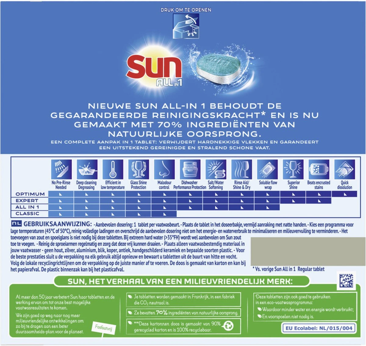 SUNĀ® Sun All-in 1 Normaal Vaatwastabletten - 276 Tabletten - Voordeelverpakking - Image 2
