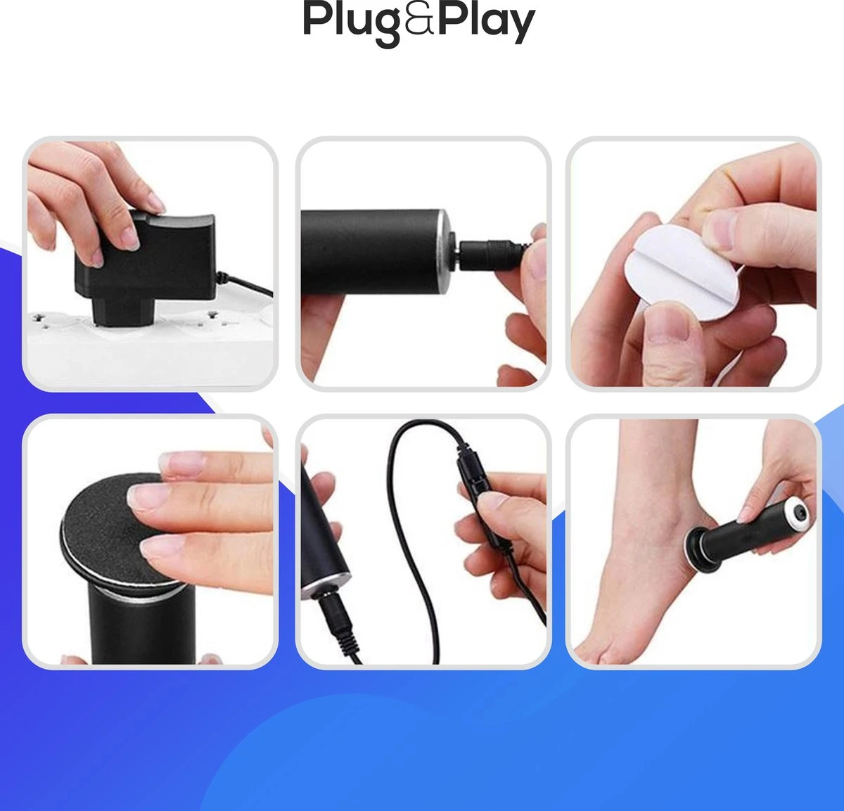 LifeWise Elektrische Eelt Verwijderaar - Voetvijl - 60 Vervangbare Schuurpads - Netstroom Adapter - Image 6