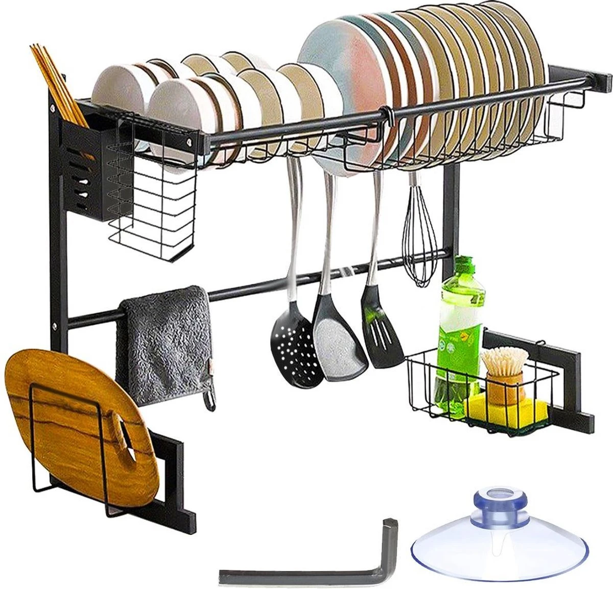 Afdruiprek Droger Zwart Voor Bestek Boven De Gootsteen 65 Cm X 29 Cm X 52 Cm - Image 10