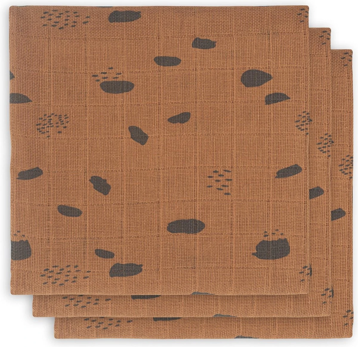 Jollein Hydrofiel Multidoek Spot 70x70cm - Caramel - 3 Stuks - Image 2