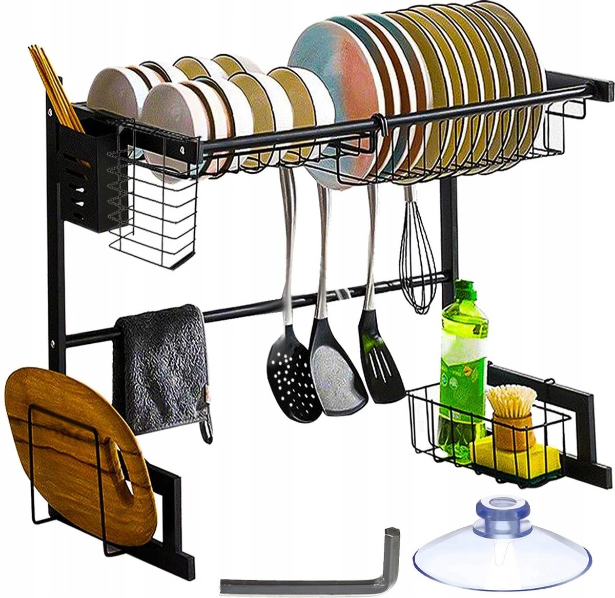 Afdruiprek Droger Zwart Voor Bestek Boven De Gootsteen 65 Cm X 29 Cm X 52 Cm - Image 3