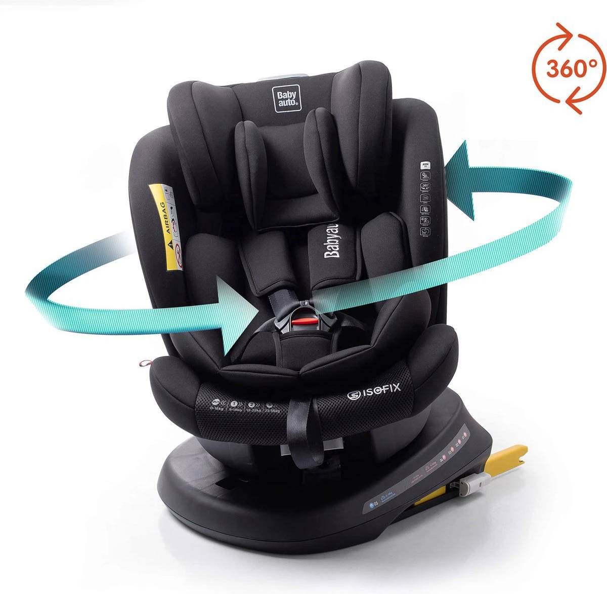 Autostoel Babyauto Rodia 360° Met Isofix - Groep 0+/1/2/3 Zwart (0-36kg) - Image 3