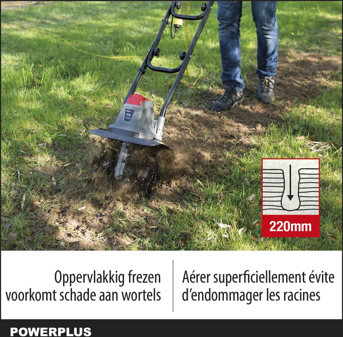 Powerplus POWEG7010 Tuinfrees - 1050W - Werkbreedte 320mm - Werkdiepte Max. 220mm - Incl. 4 Messen - Image 3