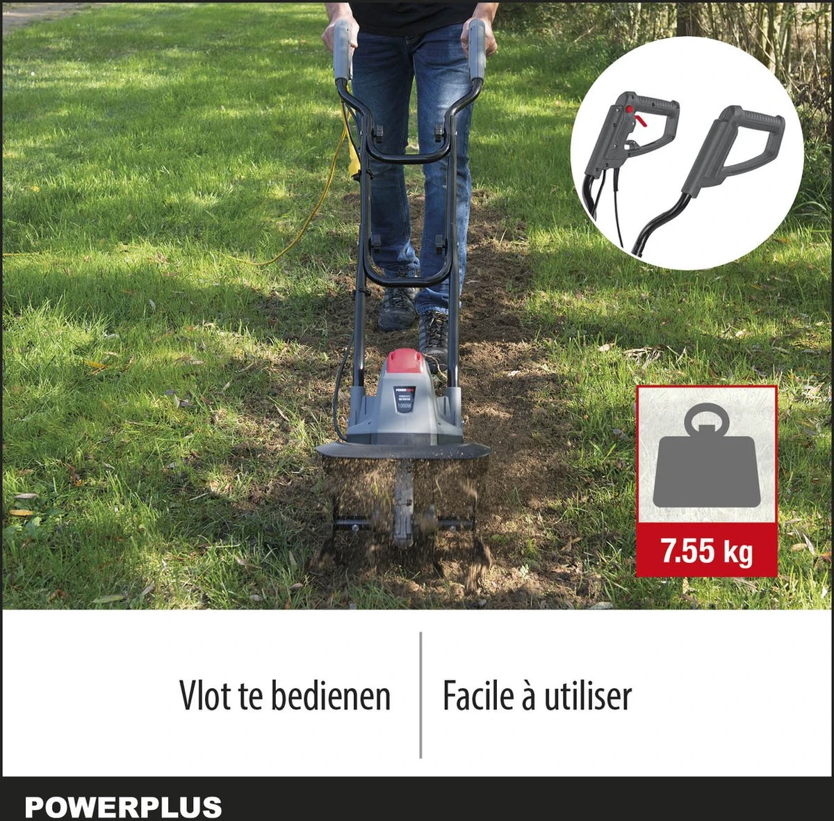 Powerplus POWEG7010 Tuinfrees - 1050W - Werkbreedte 320mm - Werkdiepte Max. 220mm - Incl. 4 Messen - Image 6