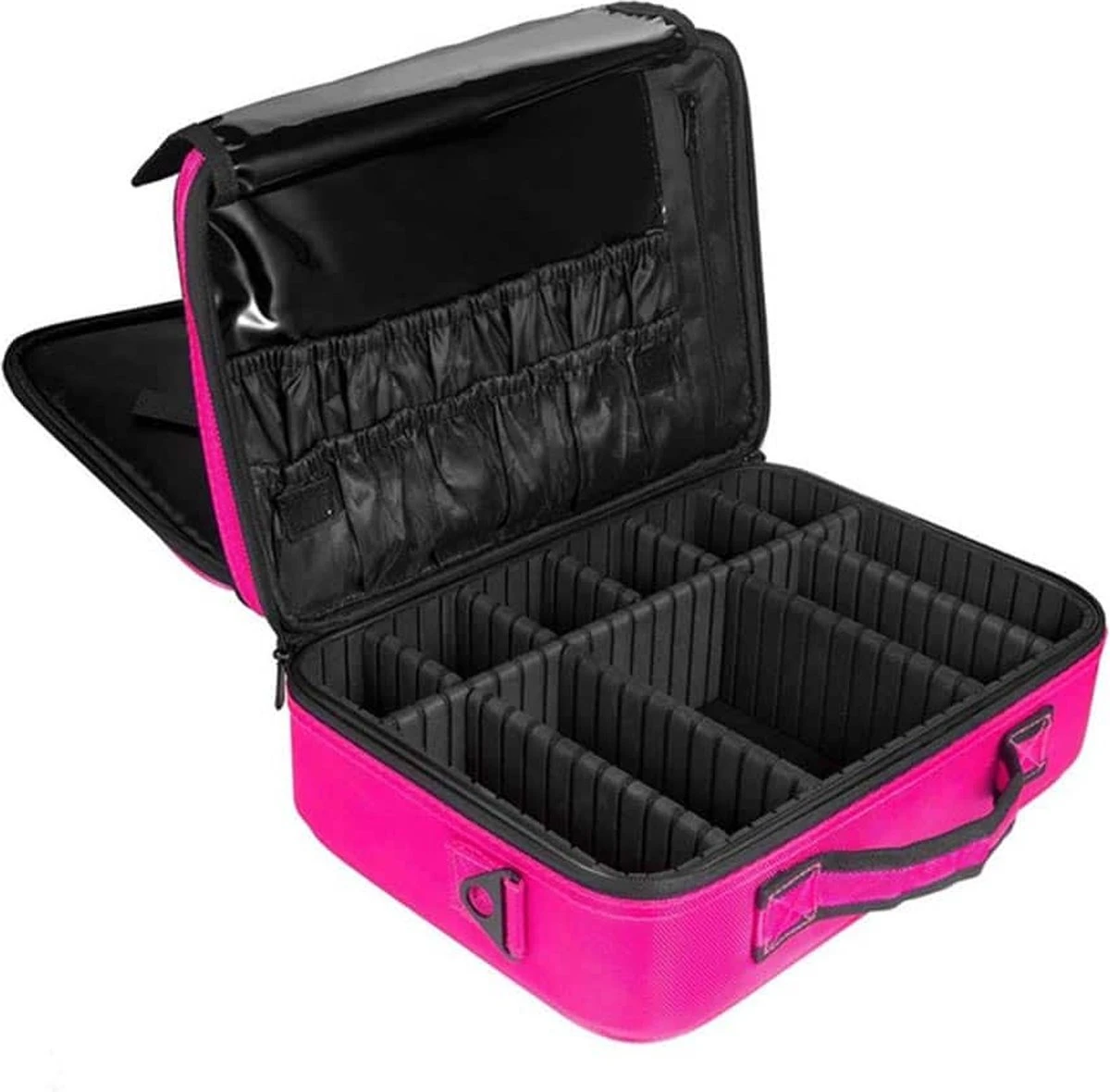 Cosmetica Koffer - Make-up Koffer Met Verstelbare Vakken - Visagie En Nagelstyliste Beauty Koffer - 40x30x14CM - Roze - Image 10