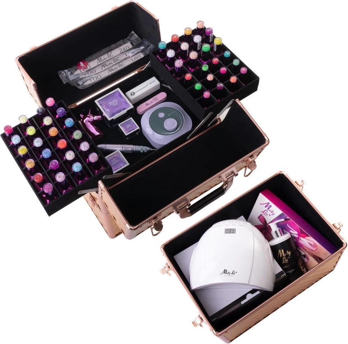 Koffer Groot Holo/Golden Rose XXL Met Opbergvakken - Image 4