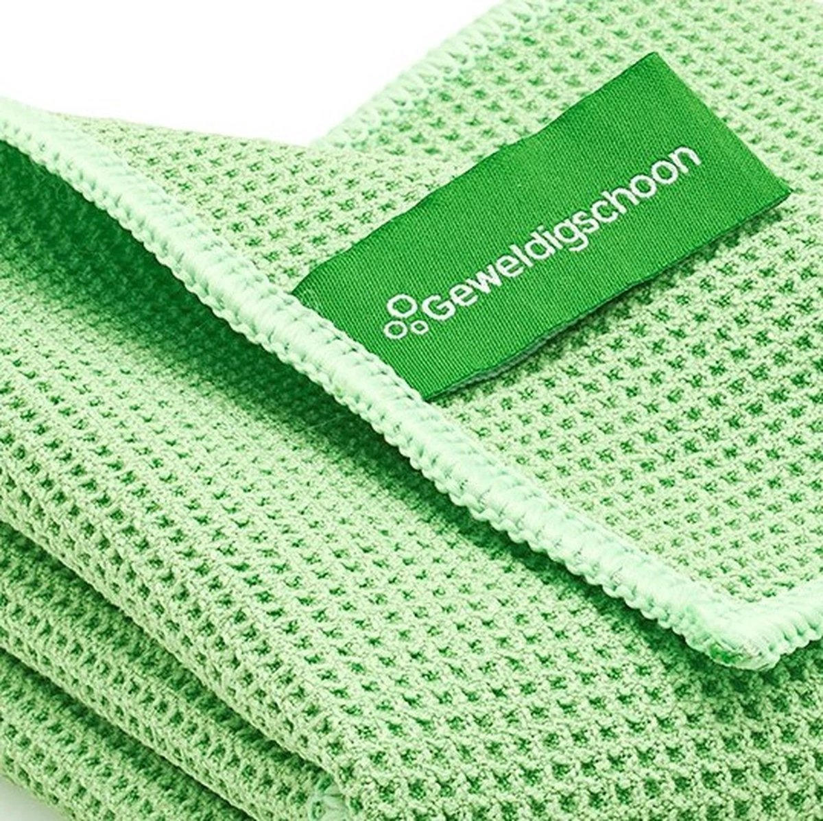 Geweldigschoon Groene Microvezel Raamdoekenset Bestaande Uit 1 Schoonmaakdoek + 2 Droogdoeken (raamdoeken, Raamset) - Image 3