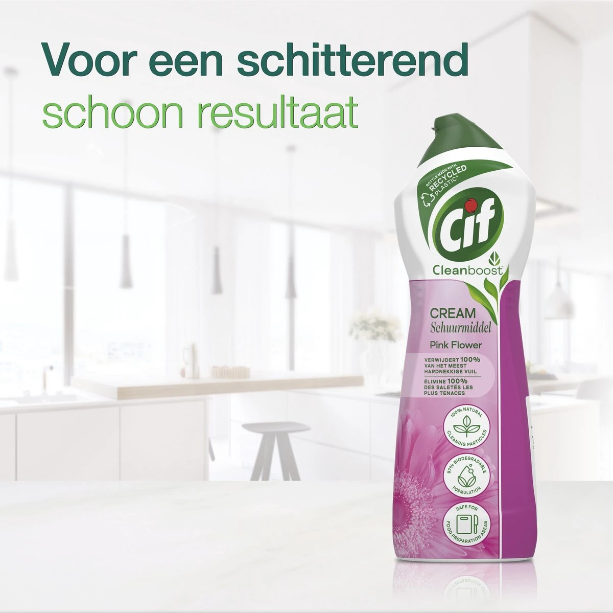 Cif CleanBoost Cream Pink Schuurmiddel - 8 X 750 Ml - Voordeelverpakking - Image 5
