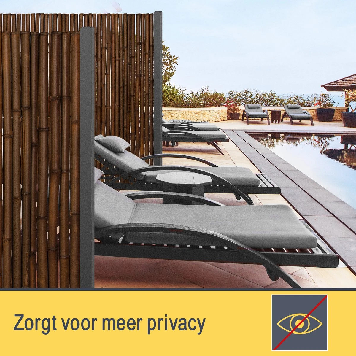 Sol Royal B23 – Premium Bamboe Tuinscherm 100x250cm Donkerbruin – Geharde Bamboestokken Ø 2-3cm – Weerbestendige Balkonscherm - Image 3