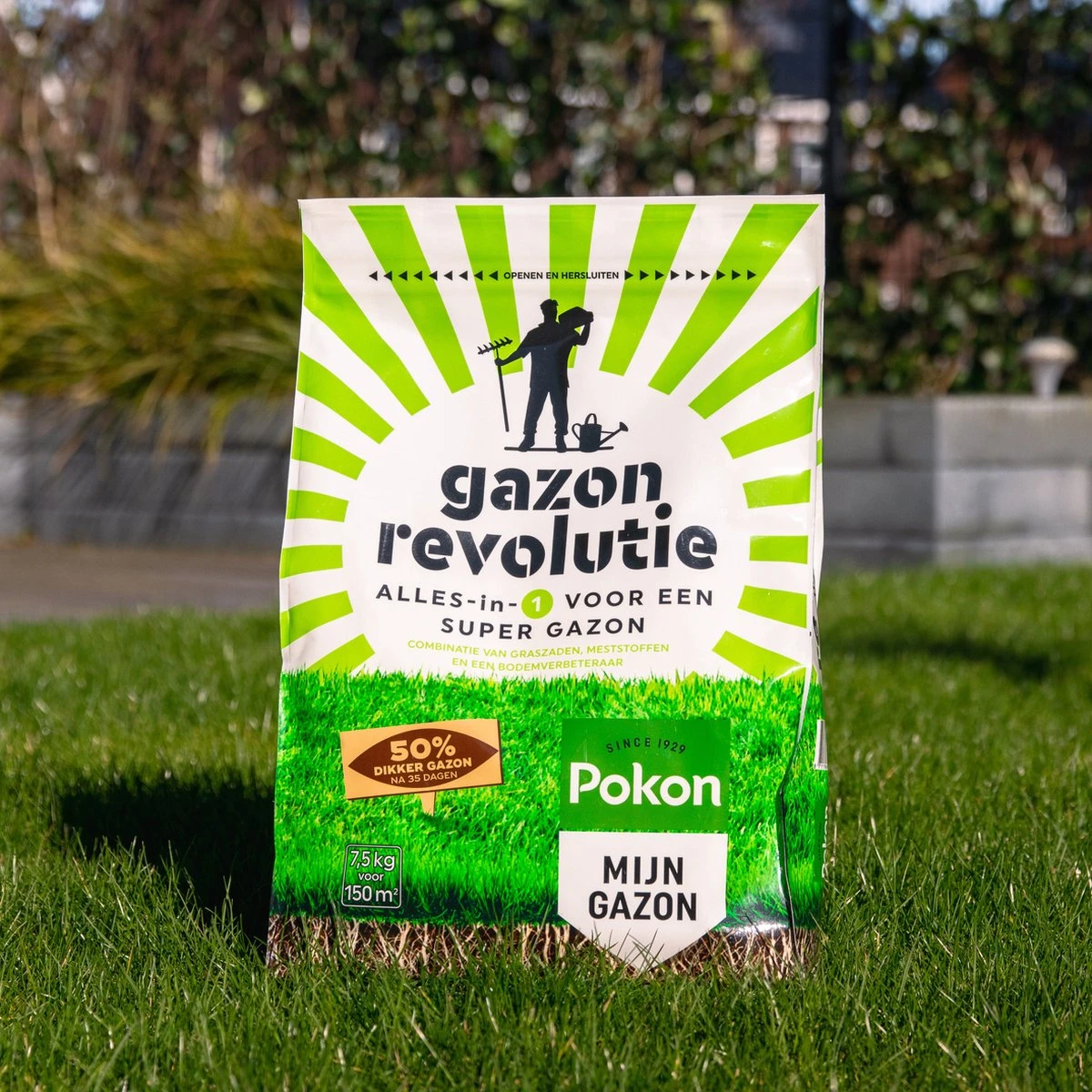 Pokon Gazon Revolutie - 7,5kg - Gazonmest / Graszaad / Bodemverbeteraar - Geschikt Voor 150m² - Binnen 15 Dagen Resultaat - Image 3