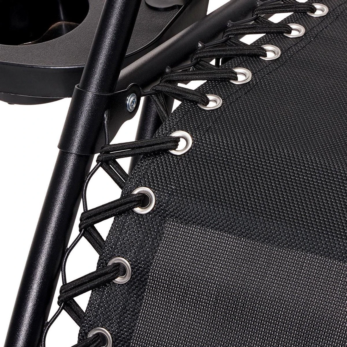 LifeGoods Opvouwbare Tuinstoelen - Verstelbaar Zonnescherm - 2 Stuks - 30°-90° Verstelbaar - Metaal - Zwart - Image 5