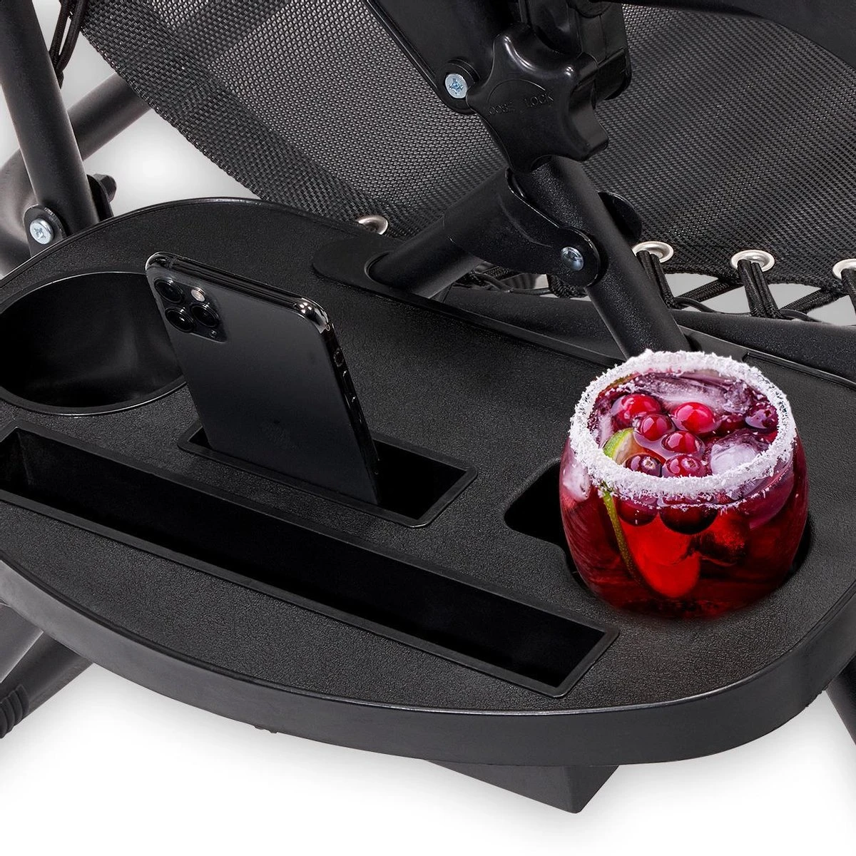 LifeGoods Opvouwbare Tuinstoelen - Verstelbaar Zonnescherm - 2 Stuks - 30°-90° Verstelbaar - Metaal - Zwart - Image 12