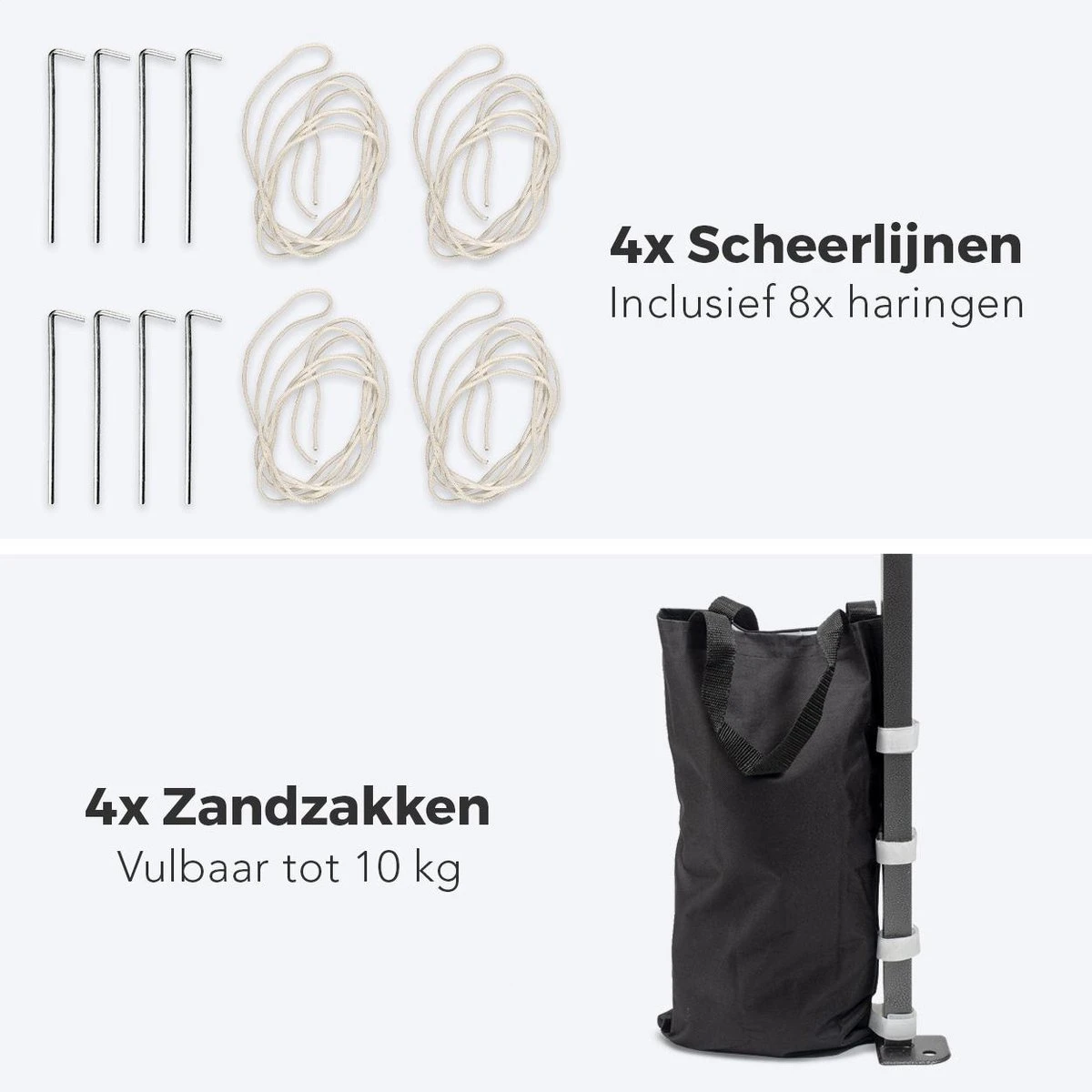 LifeGoods Partytent - 3x3 M - Zijwanden - Easy Up - Opvouwbaar - Waterdicht - Draagtas Met Wieltjes - Beige - Image 5