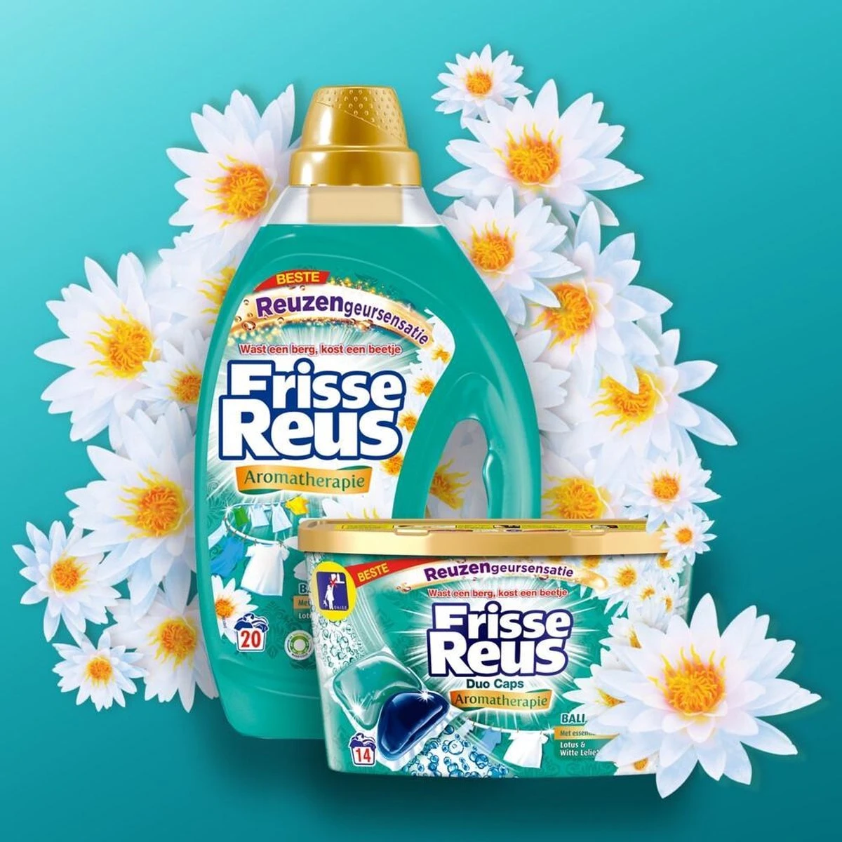 Frisse Reus Lotus Amandel Gel Vloeibaar Wasmiddel - Witte Was - Voordeelverpakking - 120 Wasbeurten - Image 6