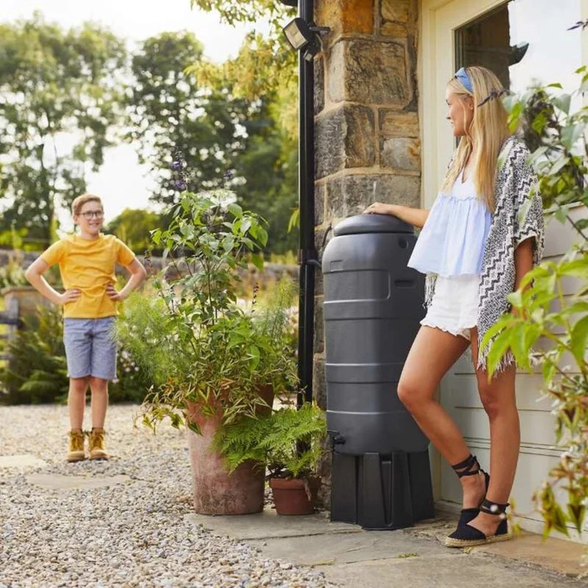 Harcostar Rainsaver Regenton 100 Liter Antraciet Met Vulautomaat En 3 Delige Voet - Image 6