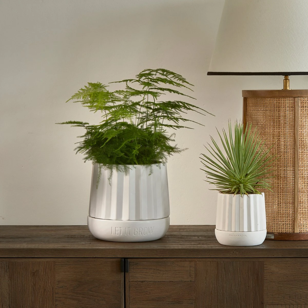 Riviera Maison Plantenbak Rond, Bloempot Met Ribbel - RM Let It Grow Planter - Wit - Porselein - Maat S - Image 2