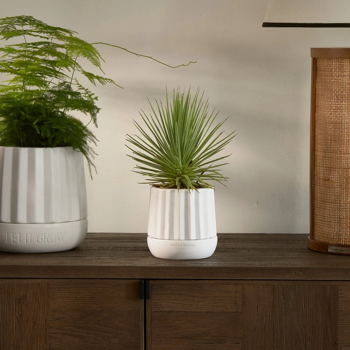 Riviera Maison Plantenbak Rond, Bloempot Met Ribbel - RM Let It Grow Planter - Wit - Porselein - Maat S - Image 3