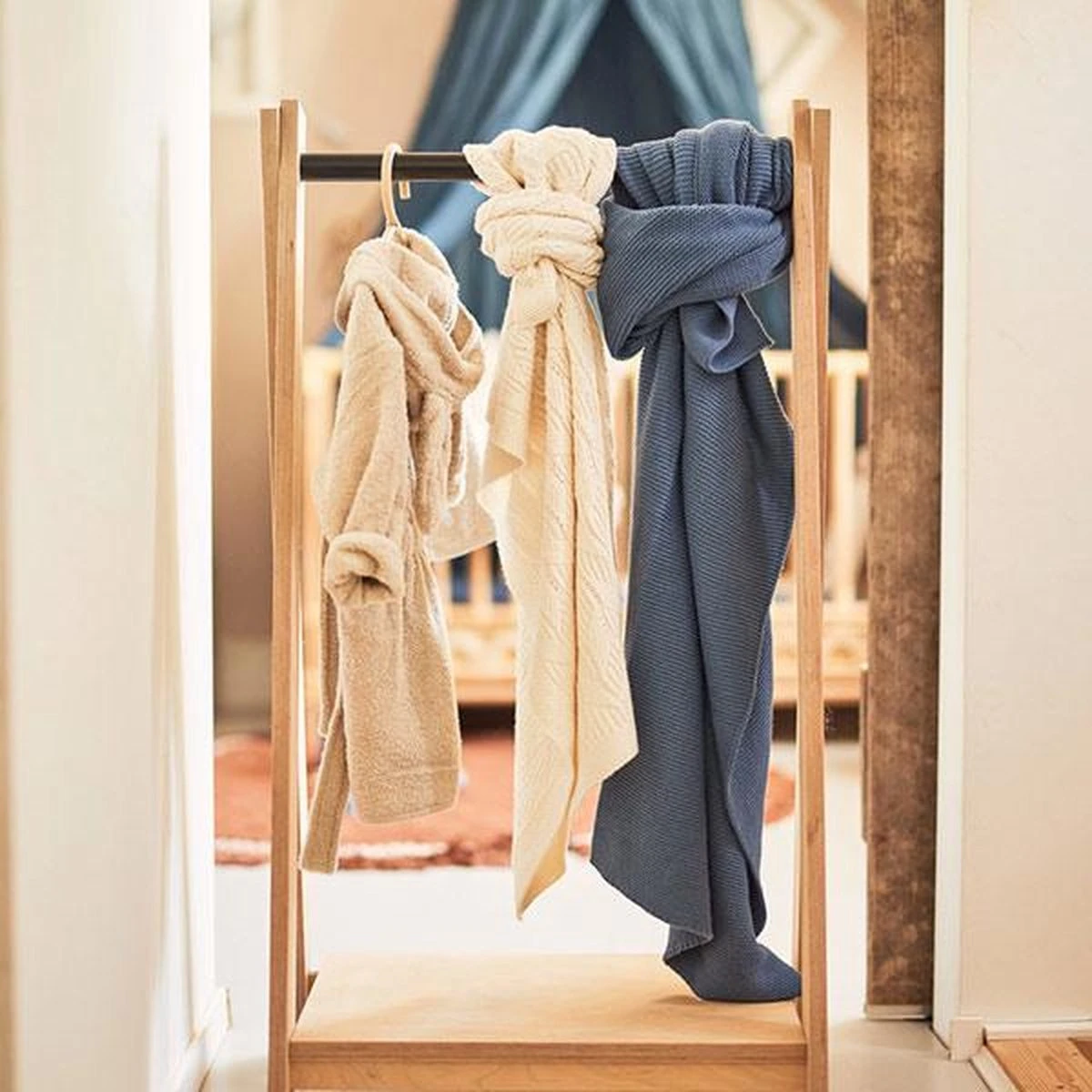 Jollein Baby Deken Ledikant 100x150cm Basic Knit - Jeans Blue - Image 7