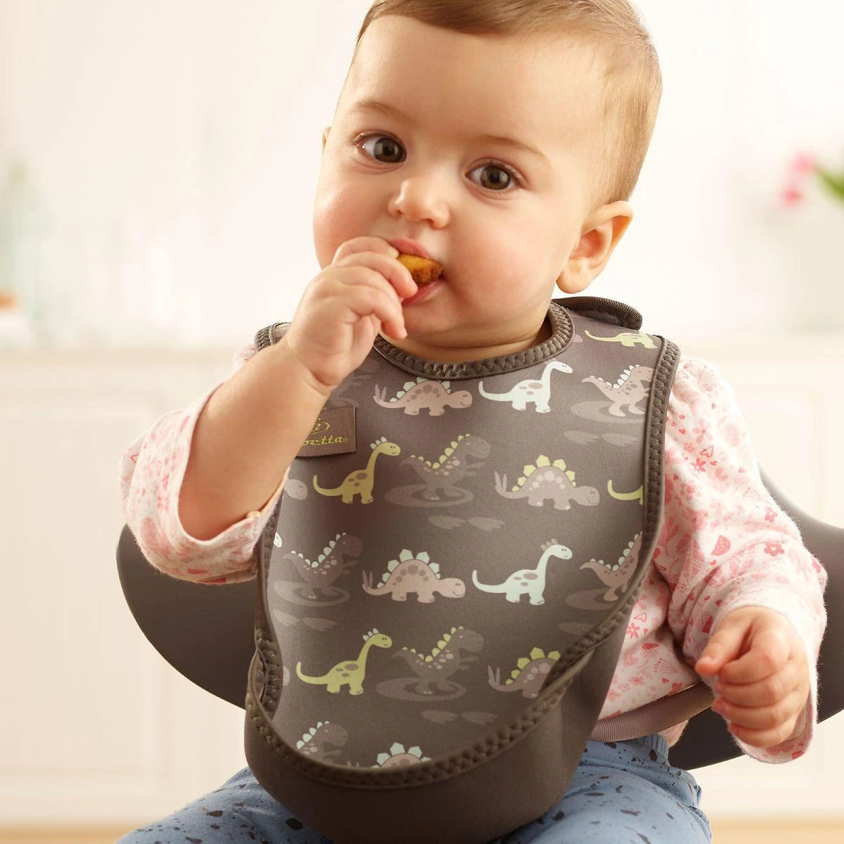 Bibetta Slabbetje - Dinosaurus - Grijs - 2-pack - Image 4