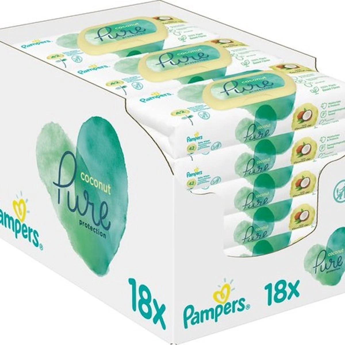 PampersĀ® Pampers Pure Coconut Babydoekjes - 18pakjes Van 42 Doekjes =756 Babydoekjes - Image 7