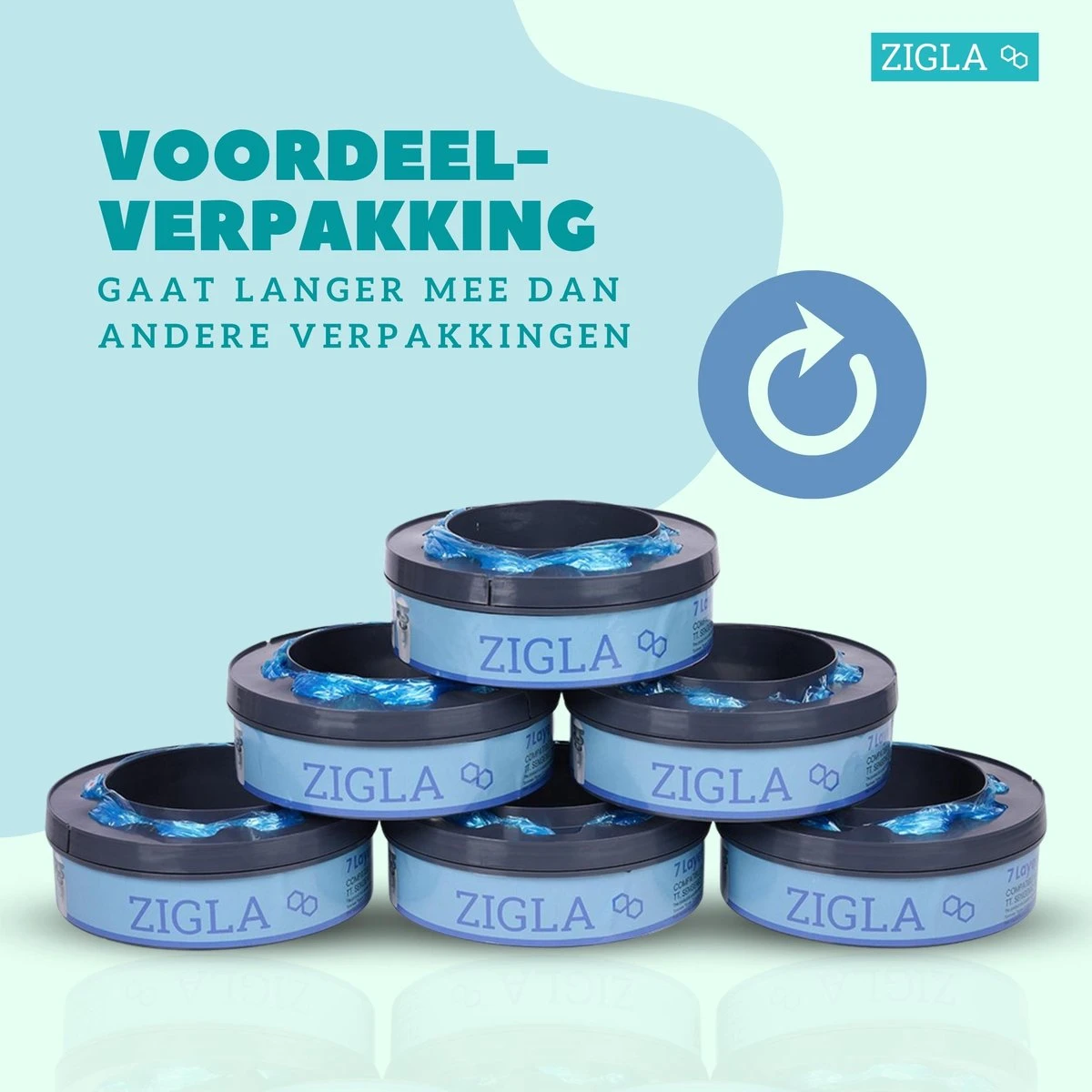 Zigla – 6x Luieremmer Navulling – Navulcassette - Geschikt Voor Tommee Tippee Sangenic Tec - Image 2
