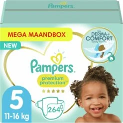 PampersĀ® Pampers - Premium Protection - Maat 5 - Mega Maandbox - 264 Luiers