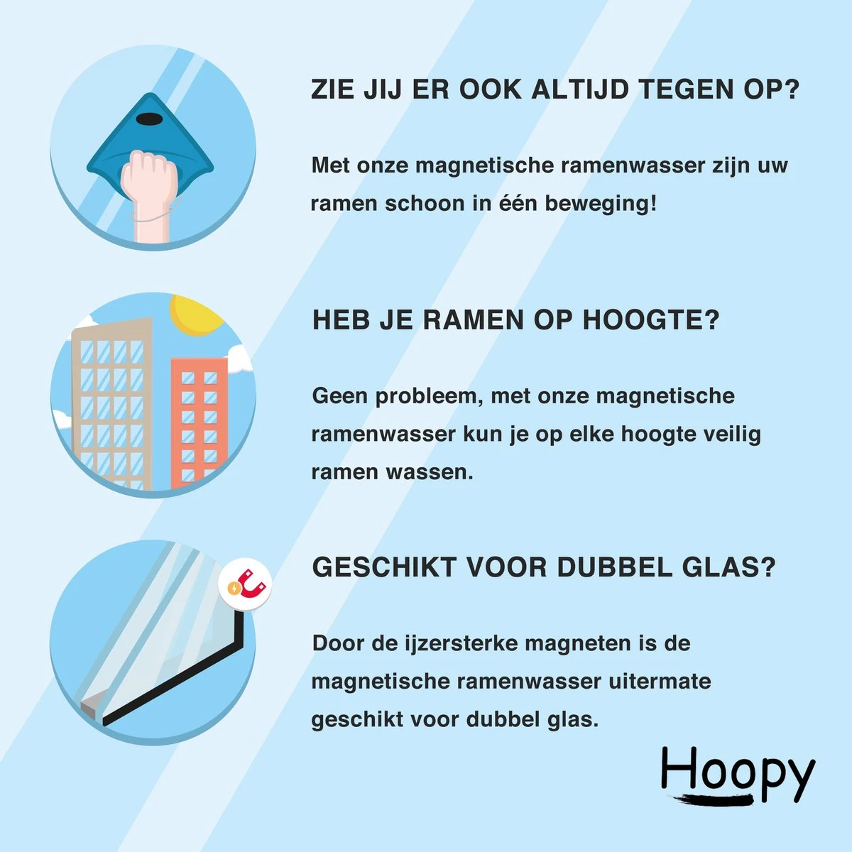Hoopy Pro™ Magnetische Raamwasser - Magnetische Raamwasser Voor Dubbel Glas - Ruitenreiniger - Ramenwasser - Image 8