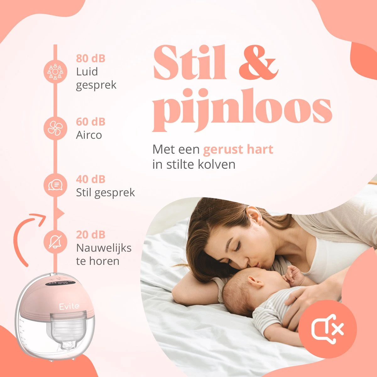 Evite Elektrische Draadloze Borstkolf – Handsfree & Draagbaar – BPA-Vrij – Dubbele Borstkolf – Met E-Book - Roze - Image 5