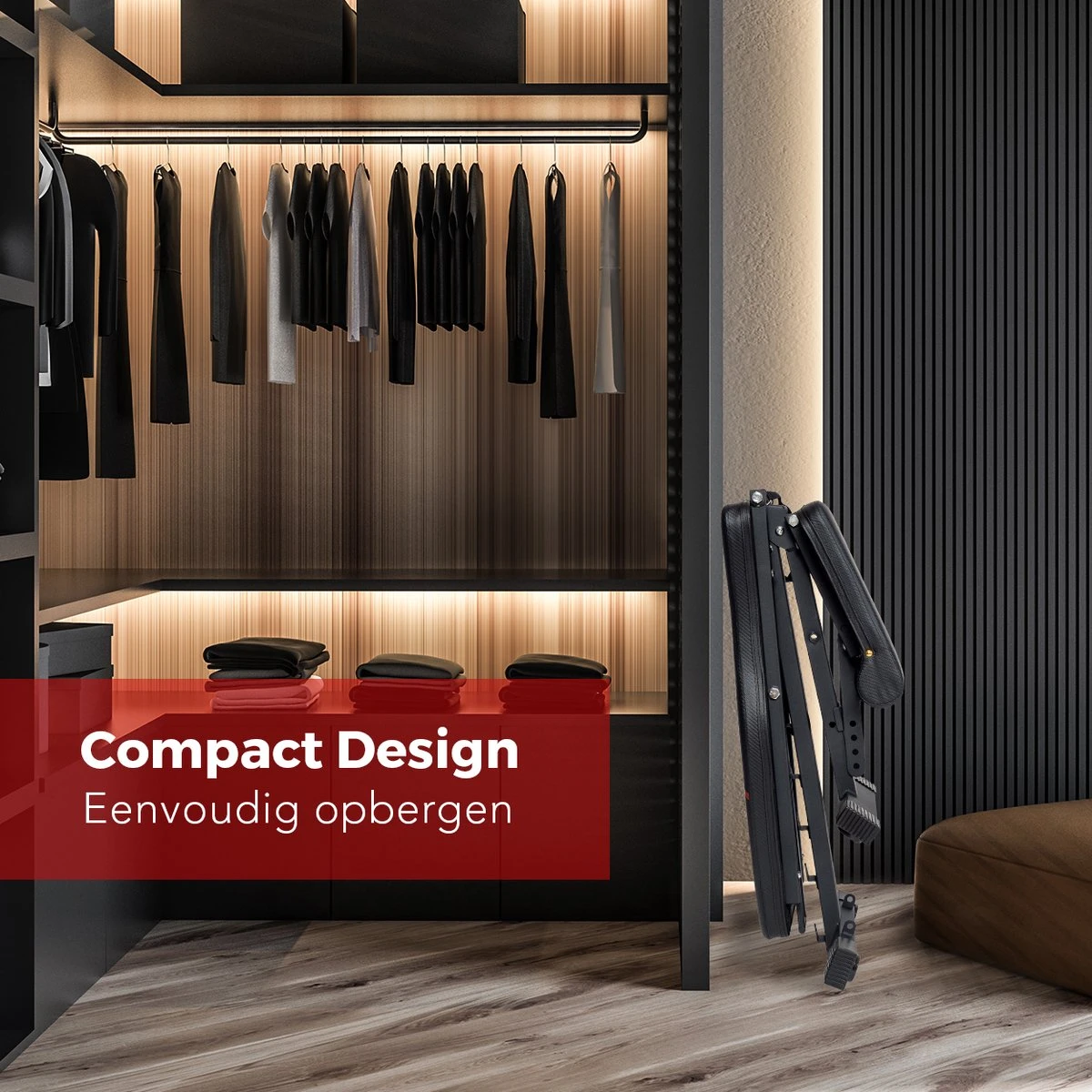 LifeGoods Fitness Halterbank - Verstelbaar - Inklapbaar - Zwart/Rood - Image 11